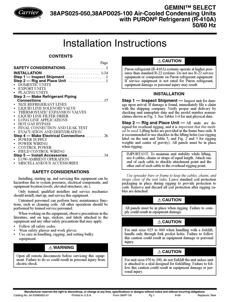 Carrier GEMINI SELECT 38APD025-100 User manual