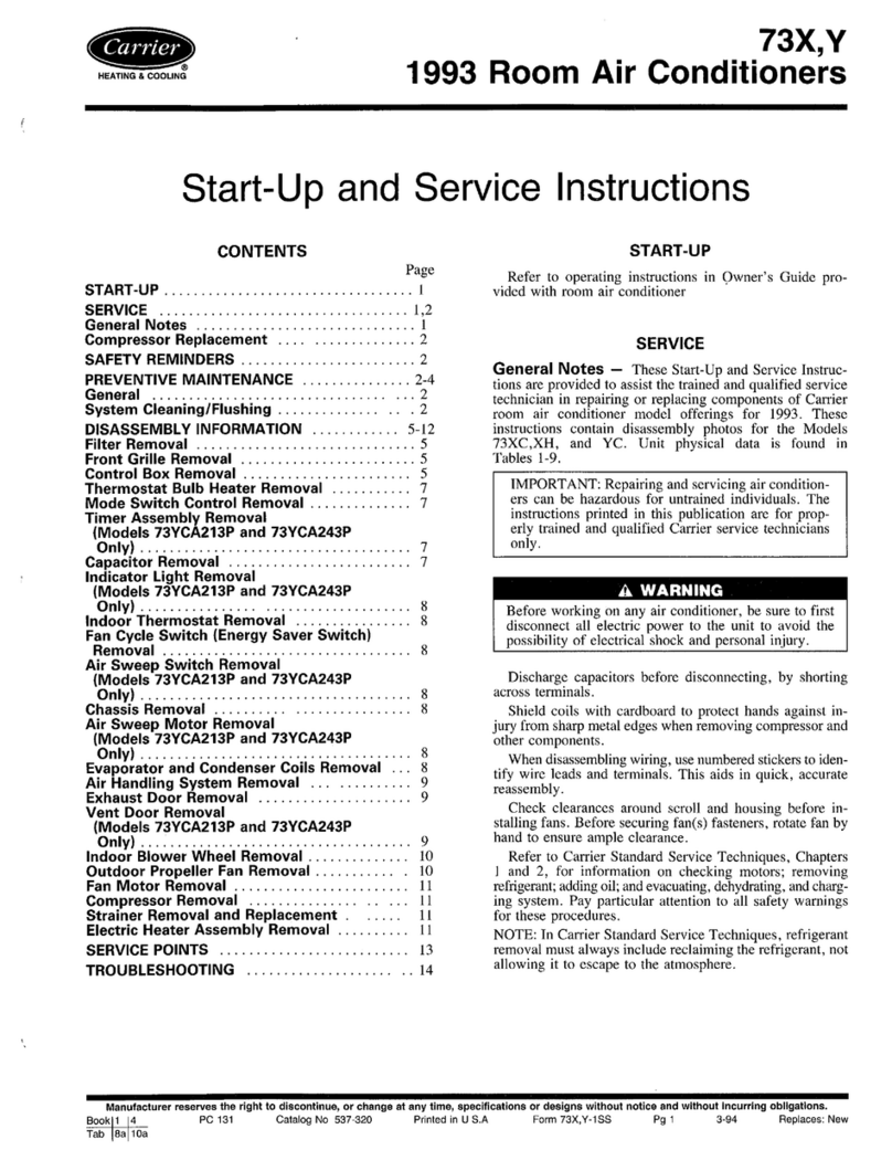 Carrier 73X Operating instructions