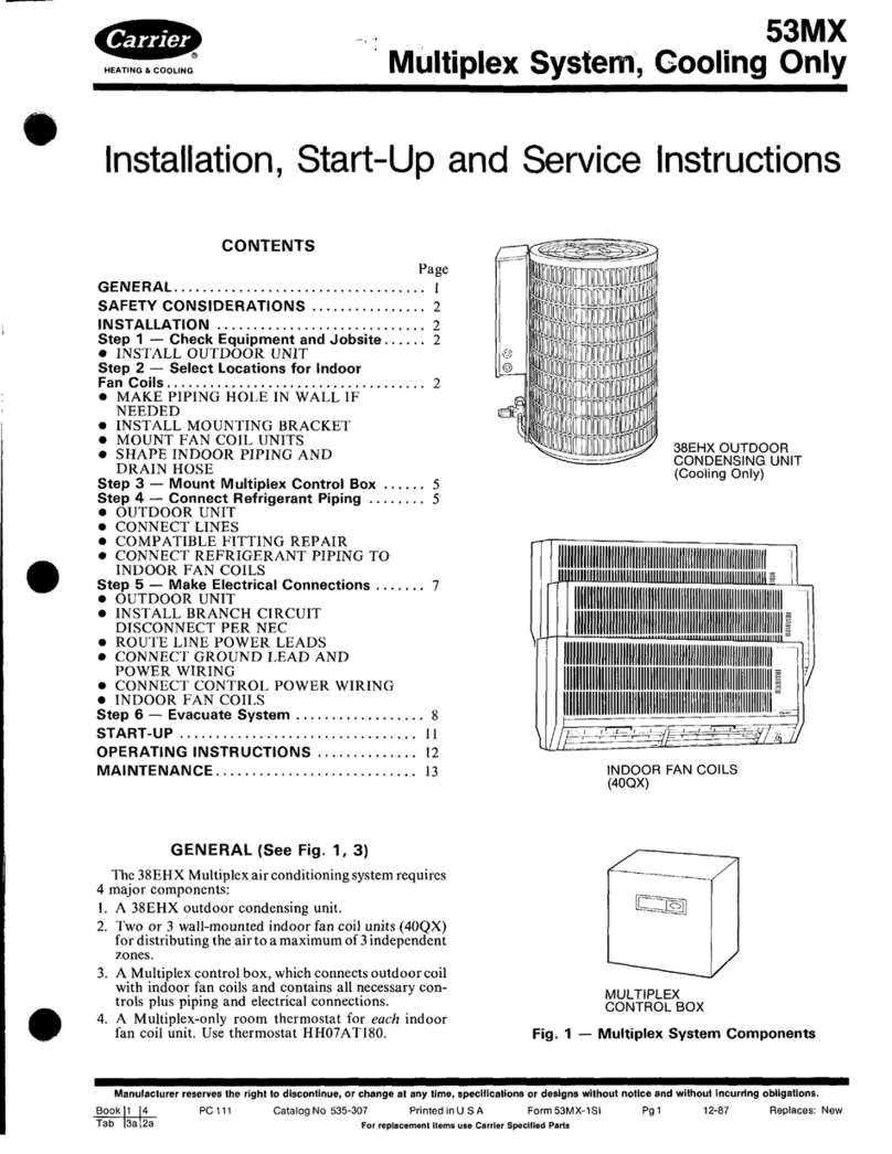 Carrier 53MX Dimensions and installation guide