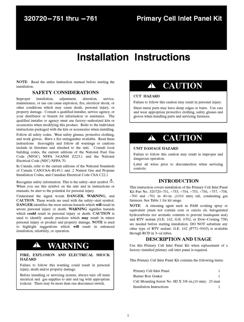 Carrier 320720---751 THRU ---761 installation instructions