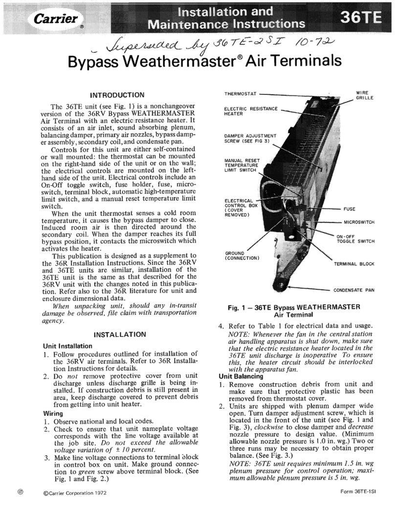 Carrier WEATHERMASTER 36TE User manual