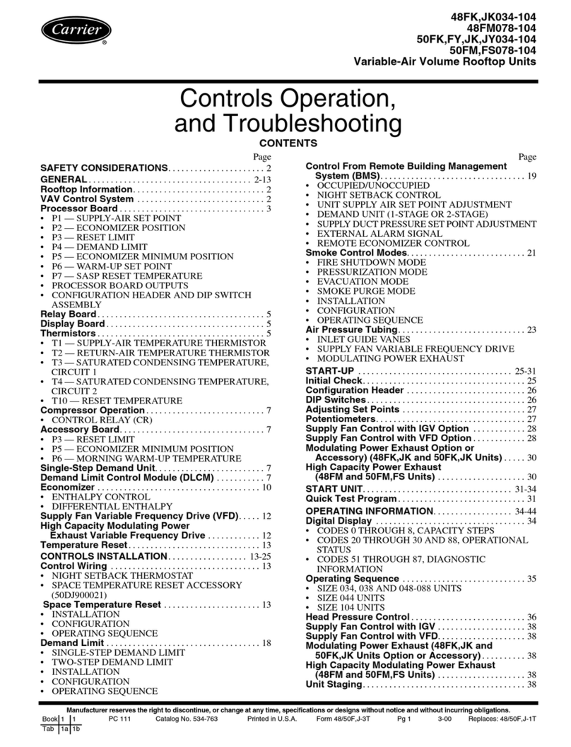 Carrier PC 111 User manual
