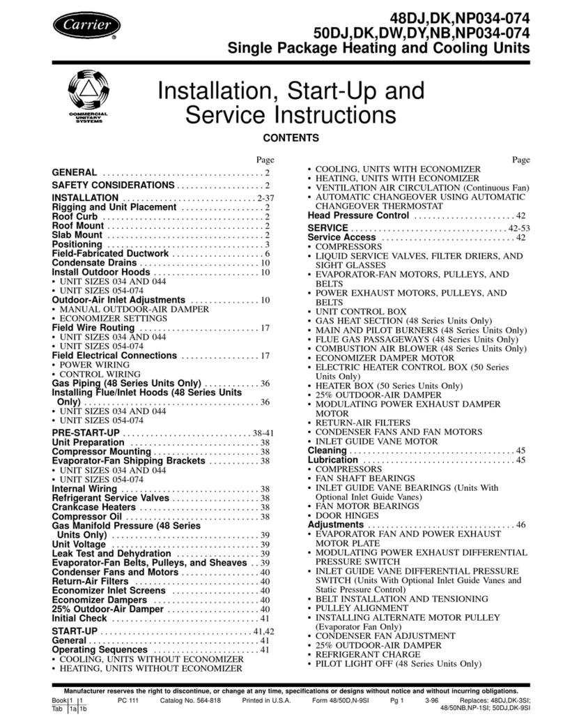 Carrier NP034-074 Dimensions and installation guide