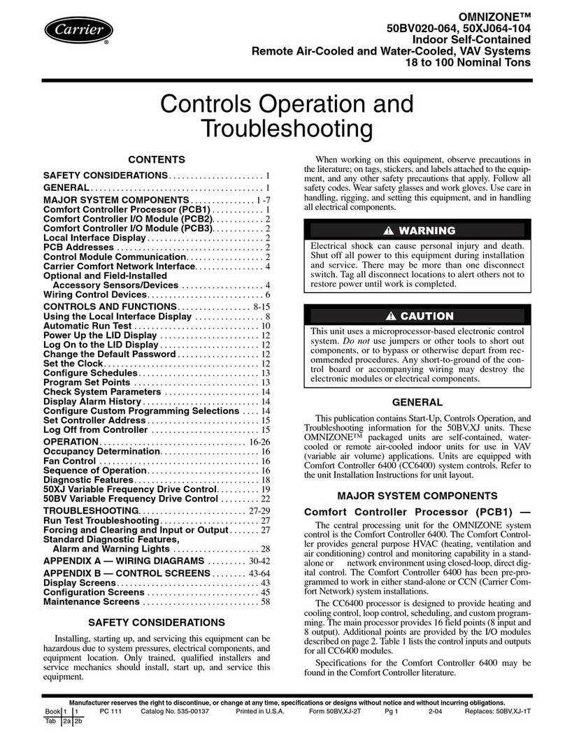 Carrier OMNIZONE 50XJ064-104 Operating and troubleshooting guide Carrier OMNIZONE 50XJ064-104 Operating and troubleshooting guide