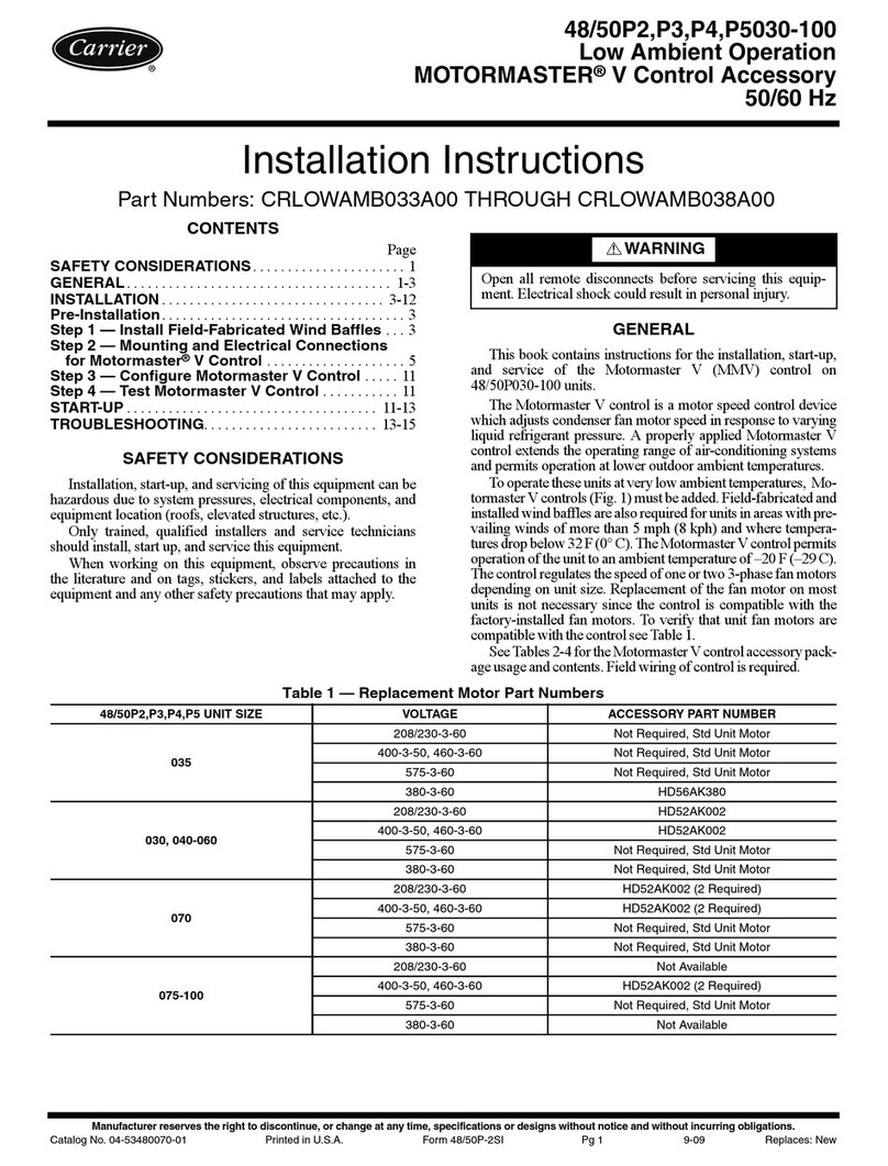 Carrier MOTORMASTER 48/50P3 User manual Carrier MOTORMASTER 48/50P3 User manual