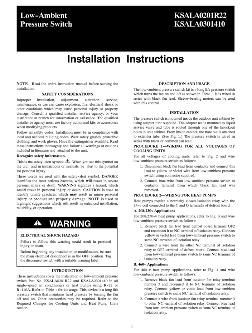 Carrier KSALA0201R22 User manual