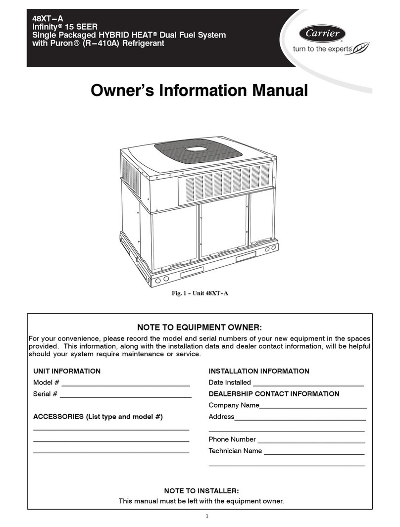Carrier INFINITIR 15 SEER 48XT-A Instruction Manual