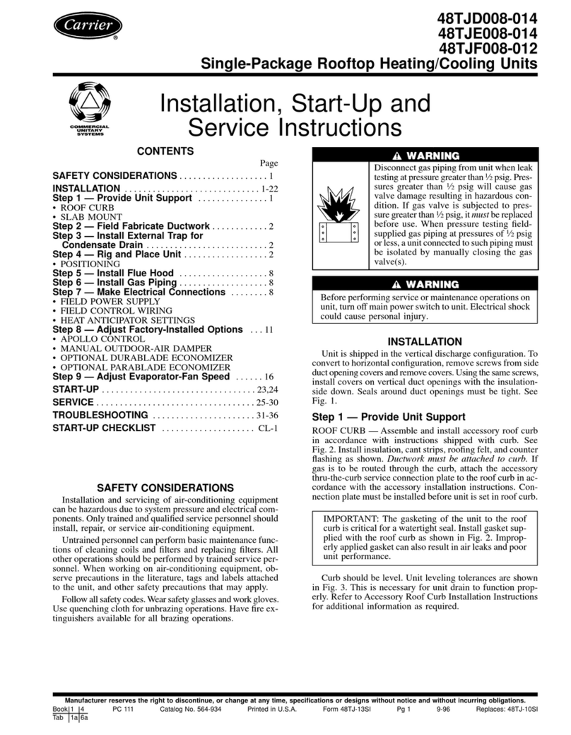 Carrier 48TJD008-014 Dimensions and installation guide