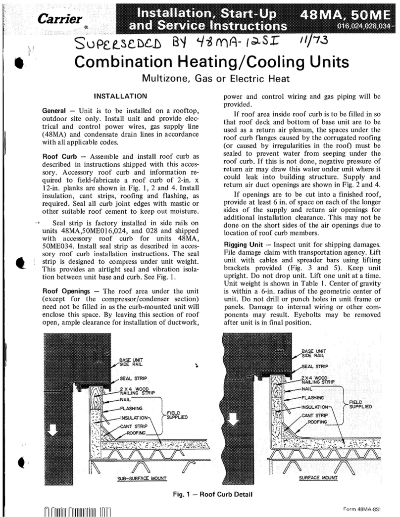 Carrier 48MA Dimensions and installation guide