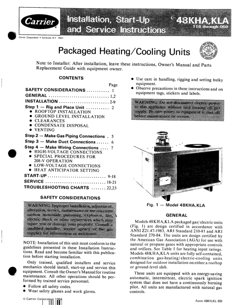 Carrier 48KHA Dimensions and installation guide