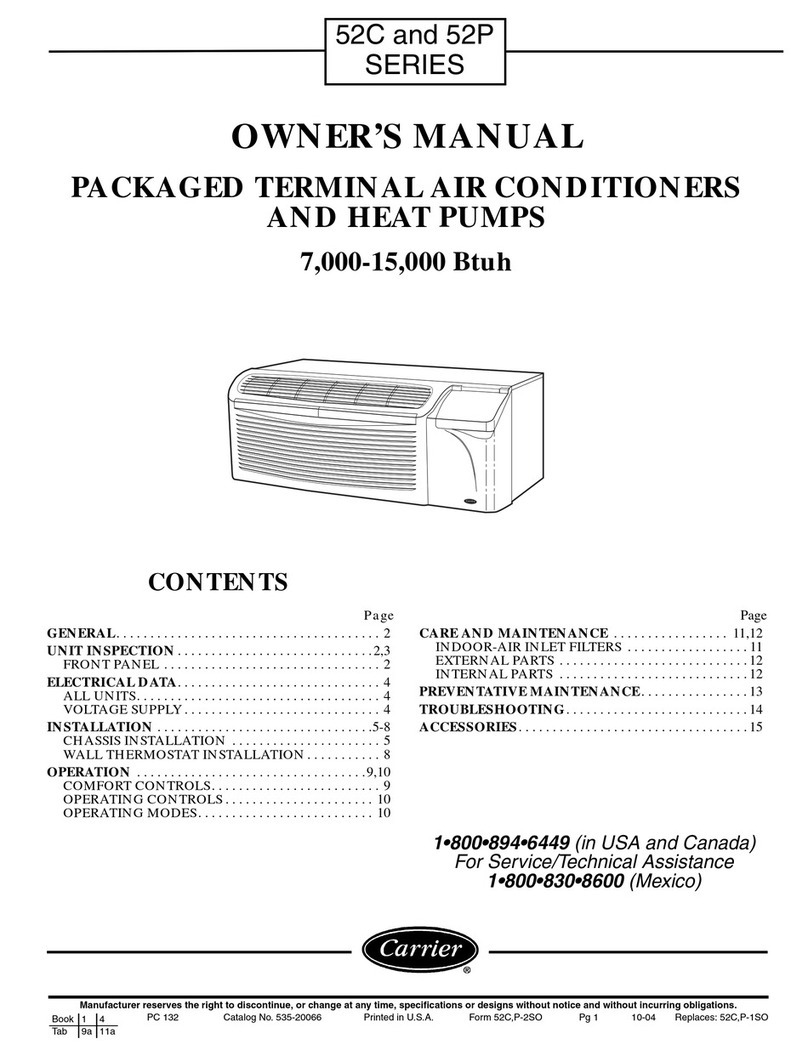 Carrier COMFORT 52C SERIES owner's manual Carrier COMFORT 52C SERIES owner's manual