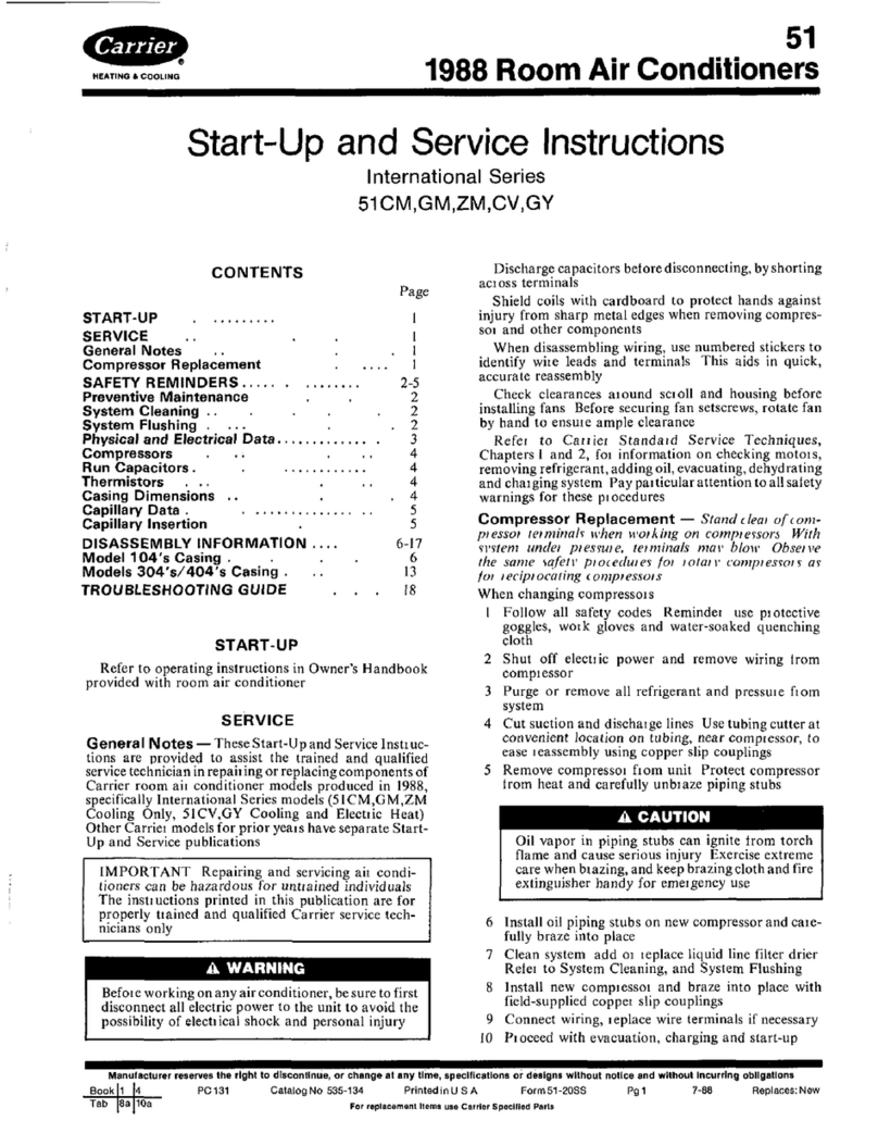 Carrier 51CM Operating instructions