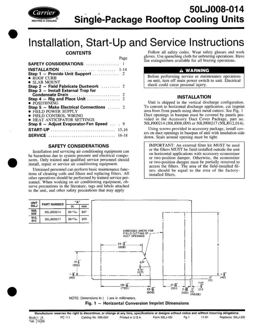 Carrier 50LJ008-014 Installation, Start-Up and Service Instructions
