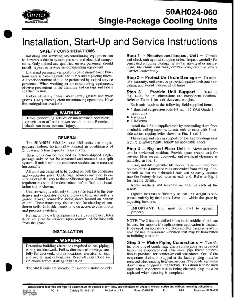 Carrier 50AH024-060 Dimensions and installation guide