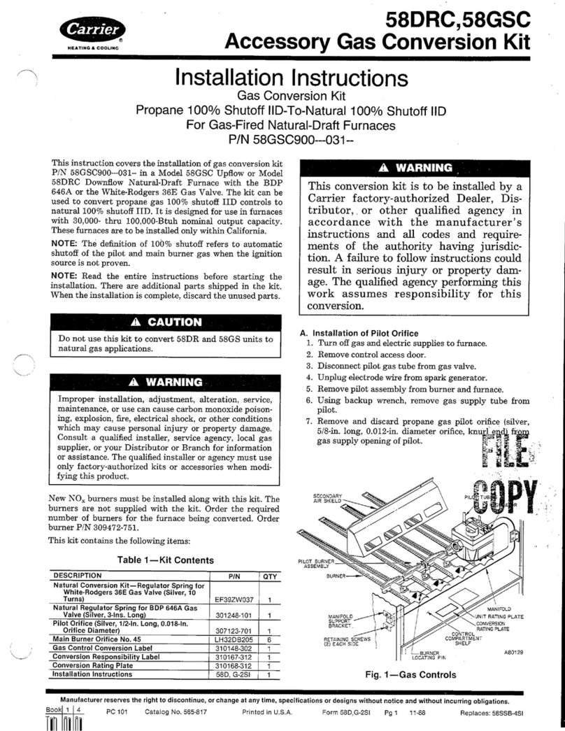 Carrier 58DRC User manual