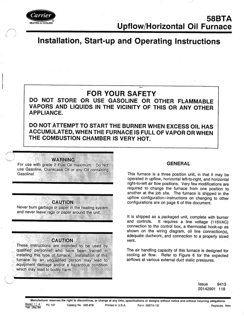 Carrier 58BTA User manual