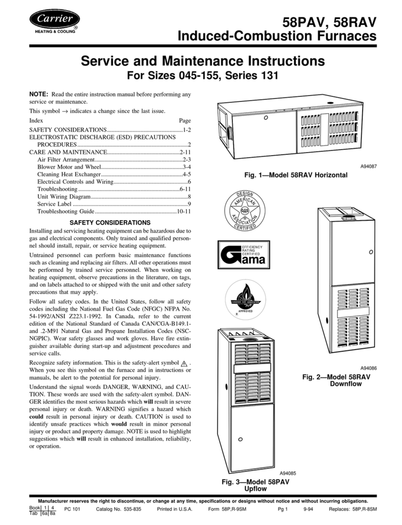 Carrier SERIES 131 58PAV Service and maintenance instructions