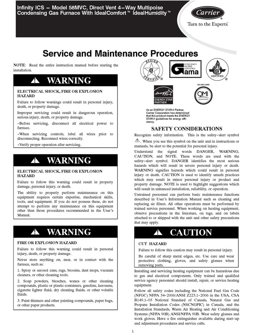 Carrier IDEALCOMFORT 58MVC Installation and user guide