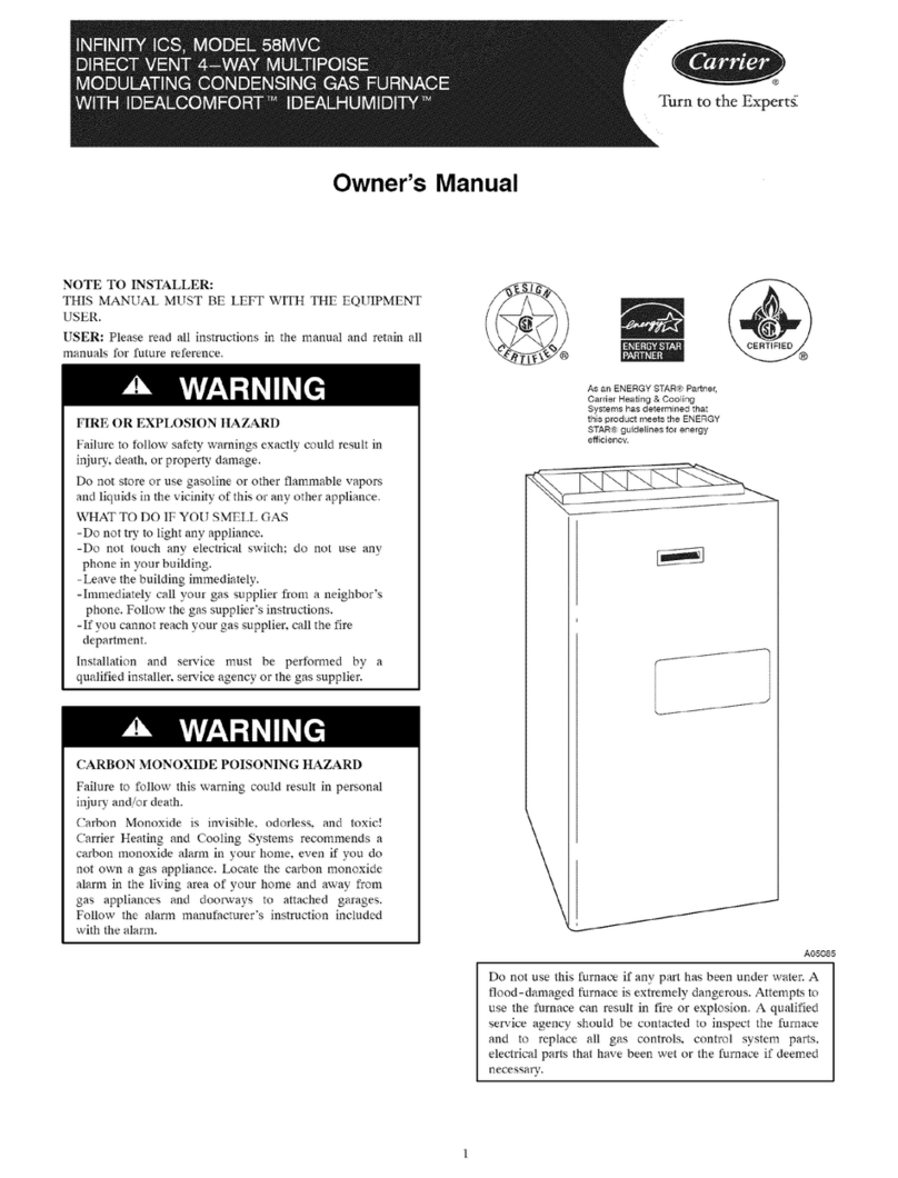 Carrier FURNACE 58MVC owner's manual