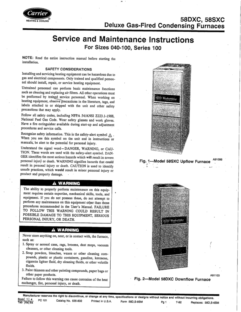 Carrier DELUXE 58DXC Installation and user guide