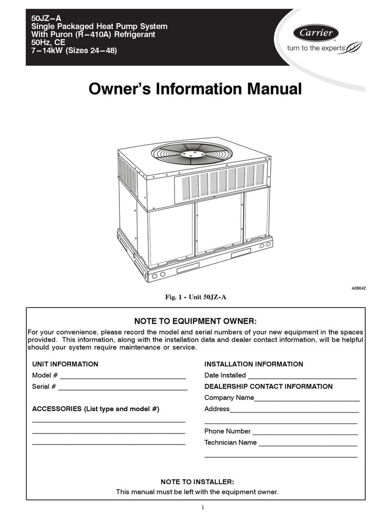 Carrier 50JZ-A Instruction Manual