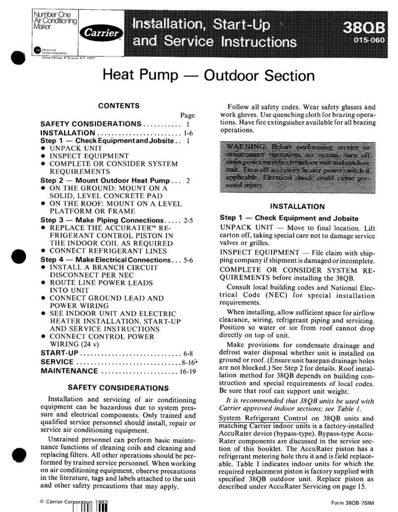 Carrier 38QB Installation, Start-Up and Service Instructions