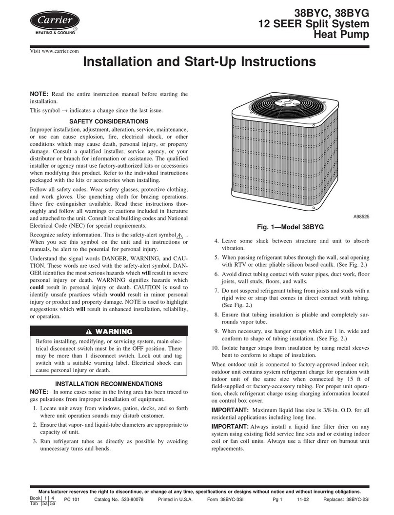Carrier 38BYC Series Instructions and recipes