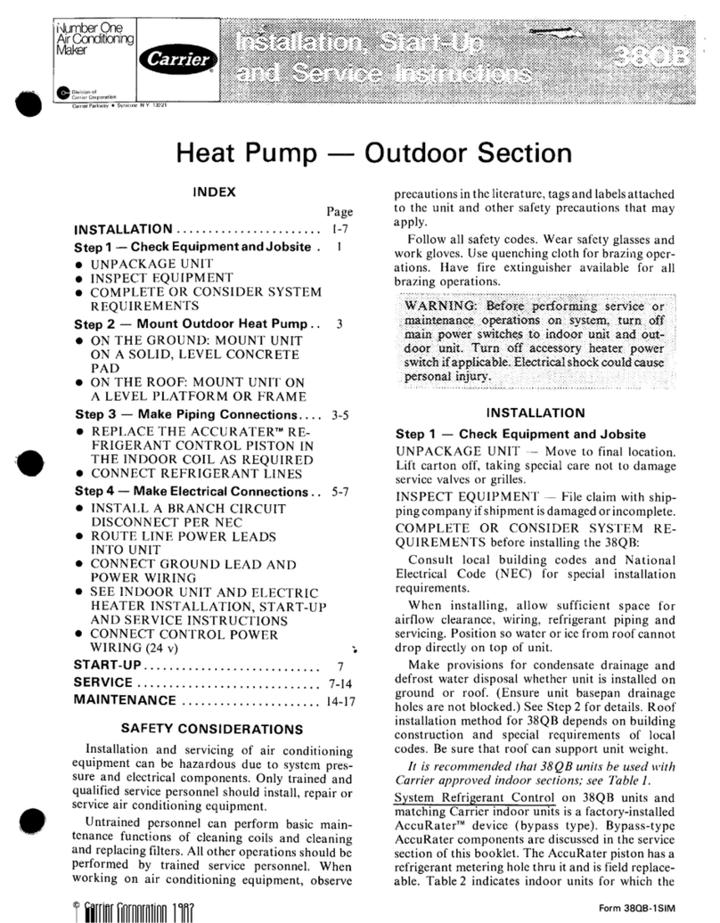 Carrier 380B Installation, Start-Up and Service Instructions