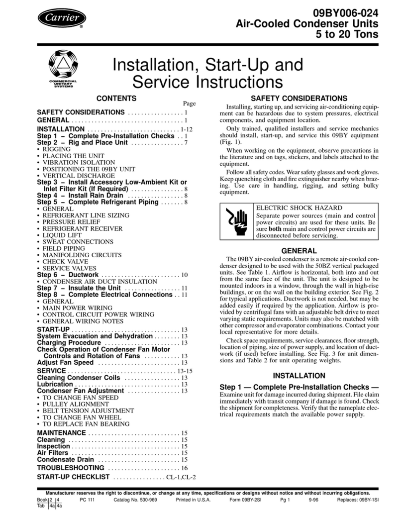 Carrier AIR-COOLED CONDENSER UNITS 09BY006-024 Quick guide