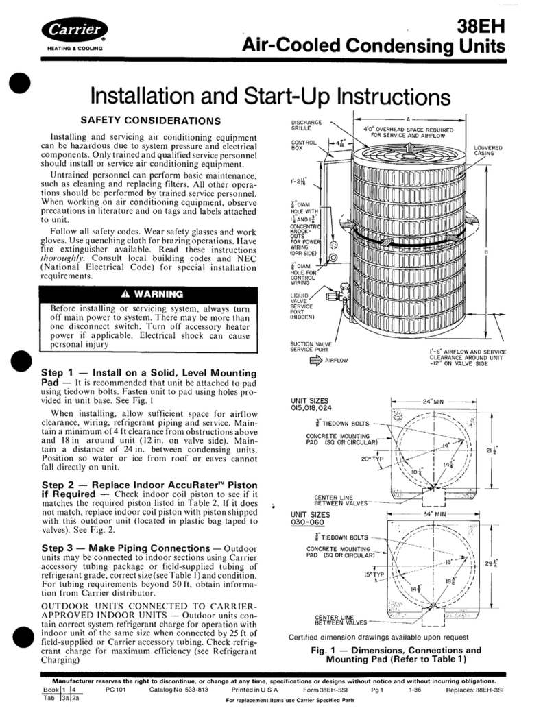Carrier AIR COOLED CONDENSING UNIT 38EH Instructions and recipes Carrier AIR COOLED CONDENSING UNIT 38EH Instructions and recipes