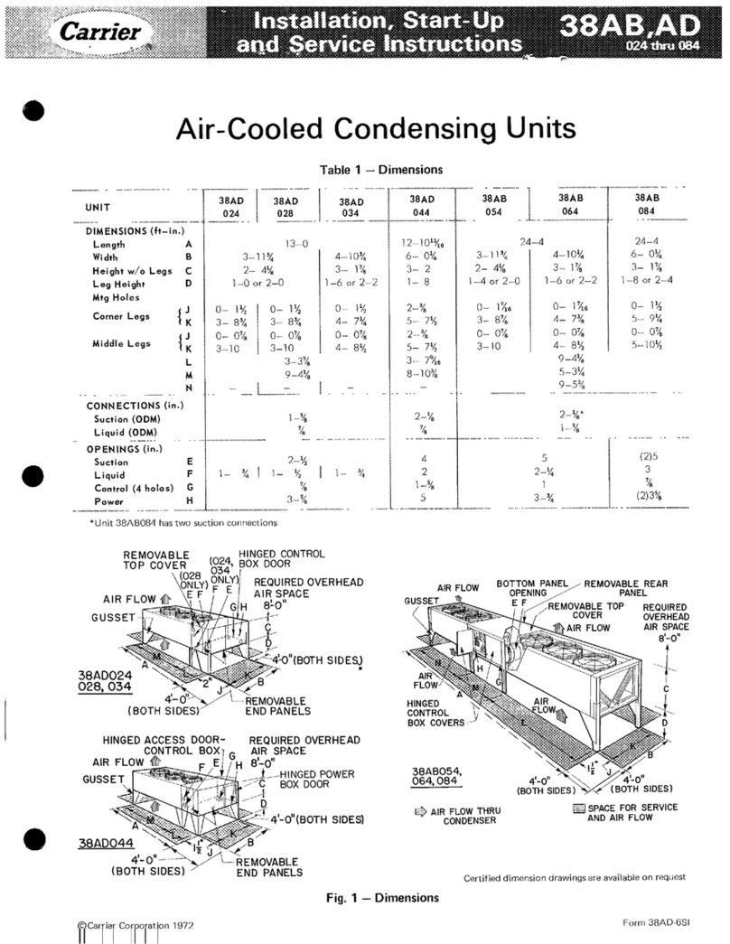 Carrier 38AB054 Dimensions and installation guide
