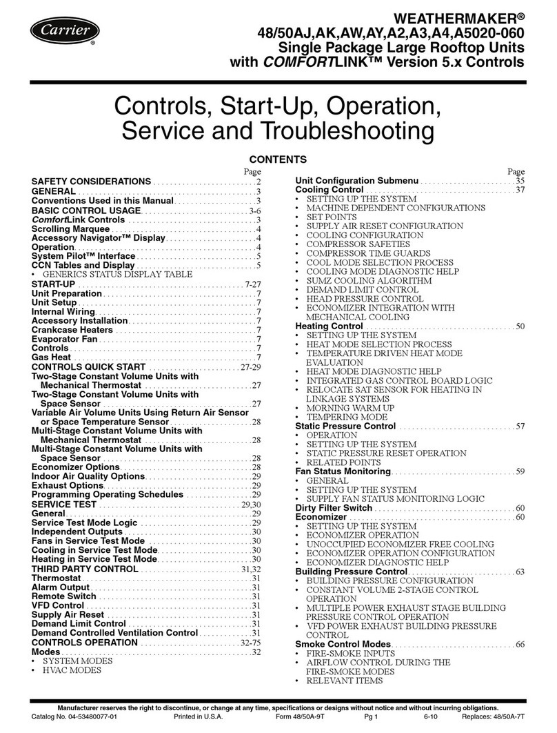 Carrier WEATHERMAKER 48/50AJ Operation manual