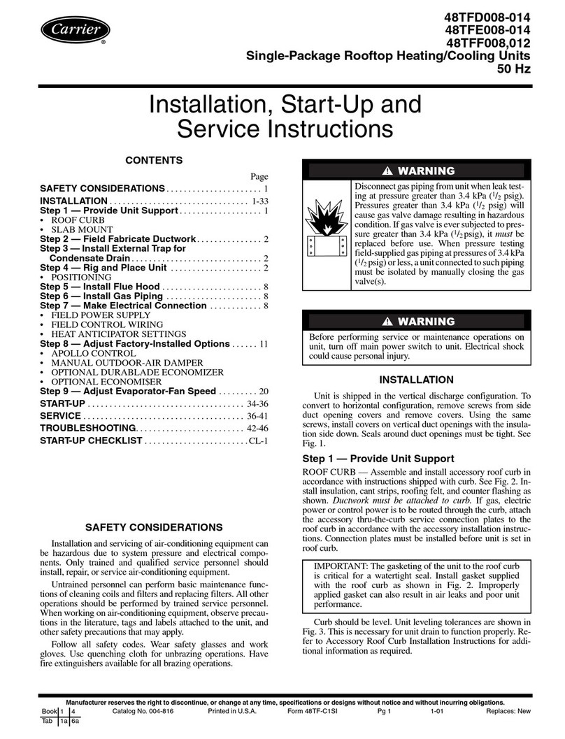 Carrier 48TFD008-014 Quick guide Carrier 48TFD008-014 Quick guide