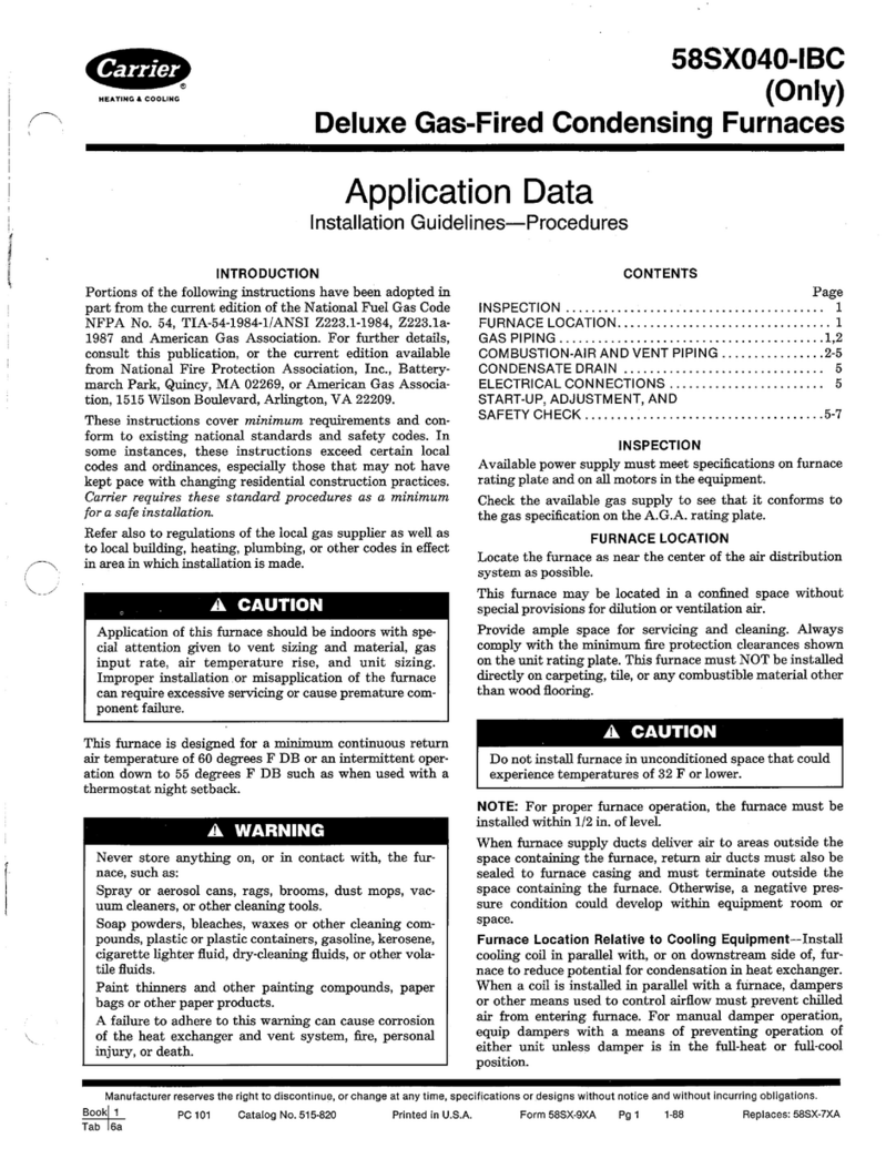 Carrier 58SX040-IBC Application data