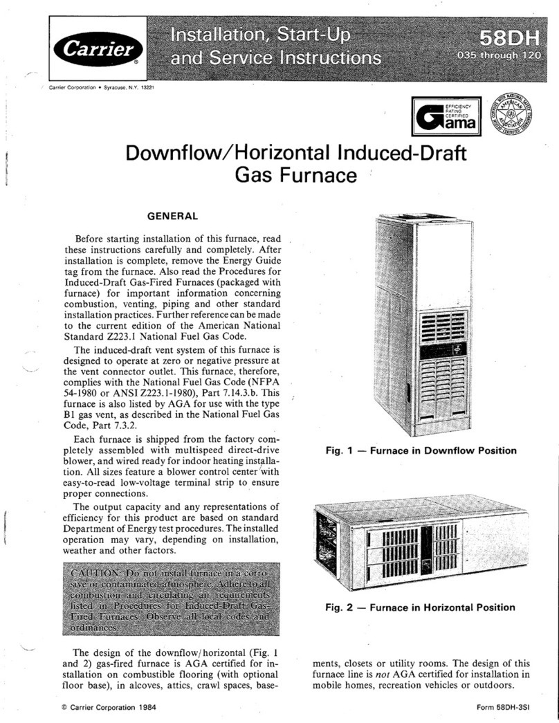 Carrier 58DH Dimensions and installation guide