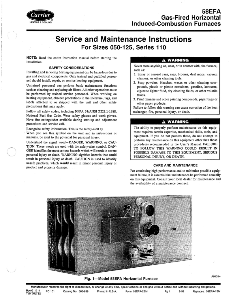 Carrier 58EFA Service and maintenance instructions Carrier 58EFA Service and maintenance instructions