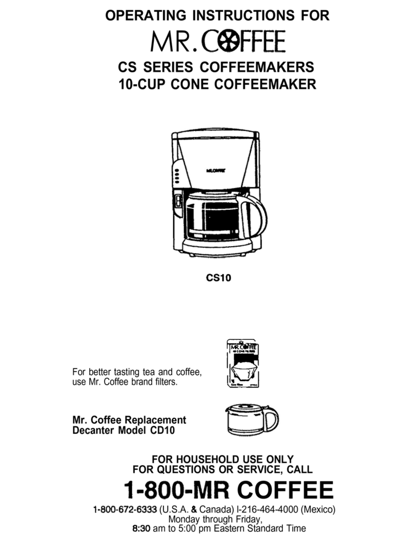 Mr. Coffee CS10 operating instructions