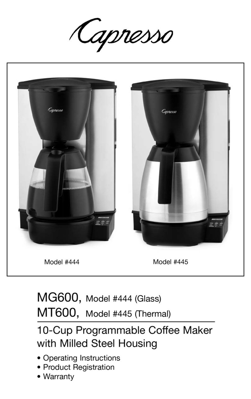 Capresso 444 operating instructions