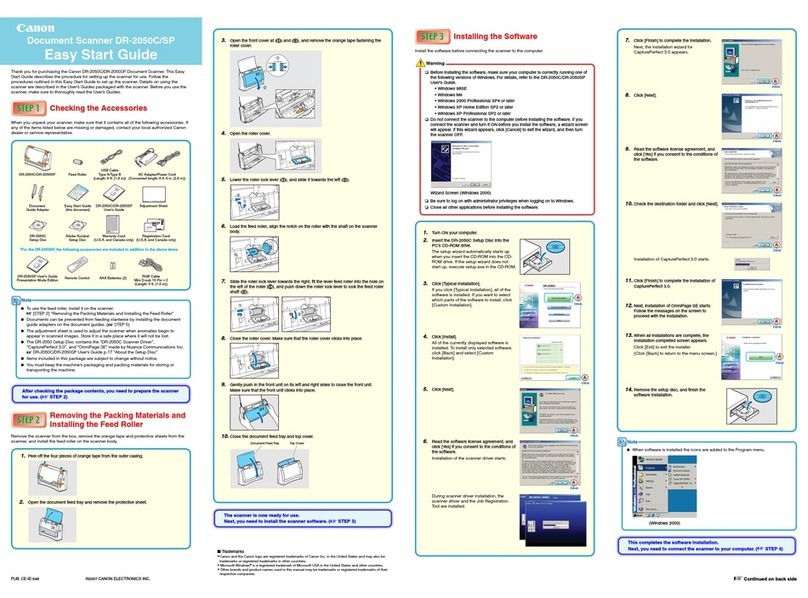 Canon 2050C - DR - Document Scanner Instructions for use