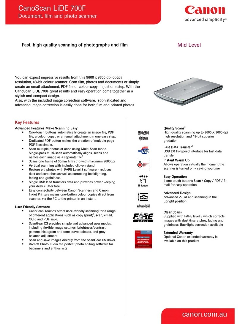 Canon 700F - CanoScan LiDE Brochure & specs