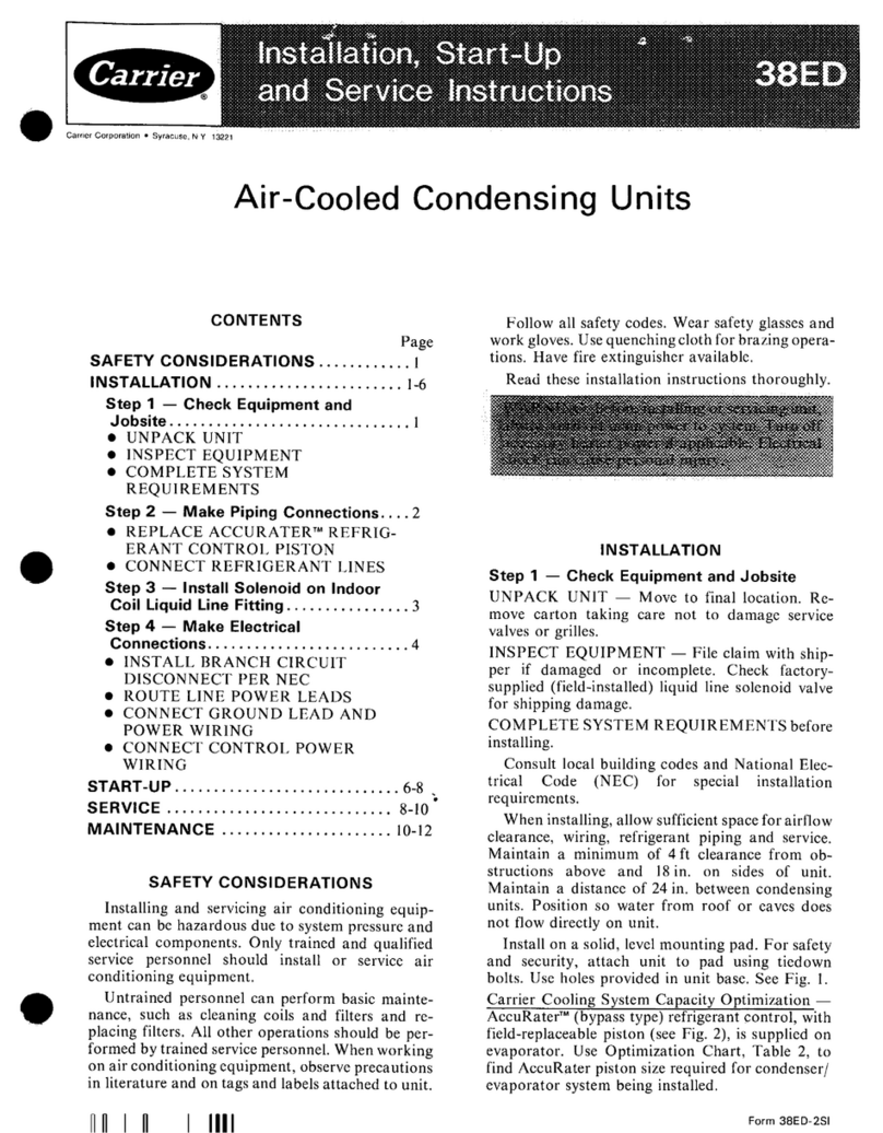 Carrier 38ED Dimensions and installation guide