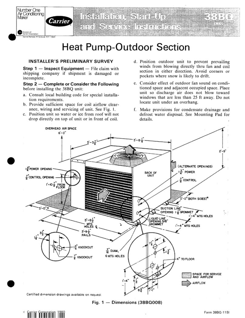 Carrier 38BQ Installation, Start-Up and Service Instructions