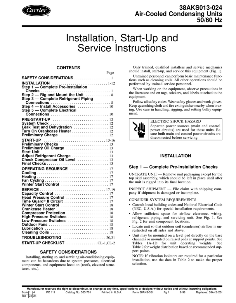 Carrier 38AKS013-024 Dimensions and installation guide
