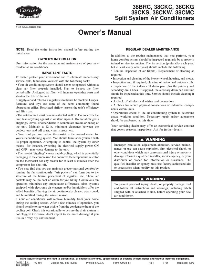 Carrier 38BRC User manual