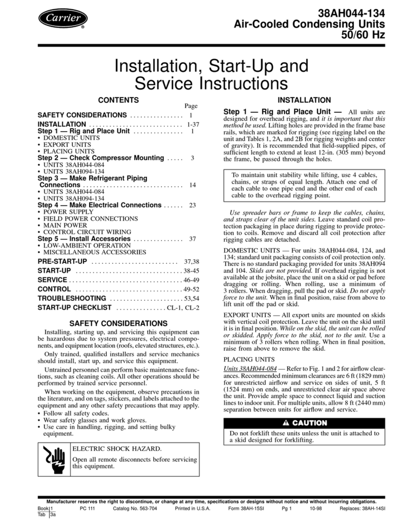 Carrier 38AH044-084 Dimensions and installation guide Carrier 38AH044-084 Dimensions and installation guide