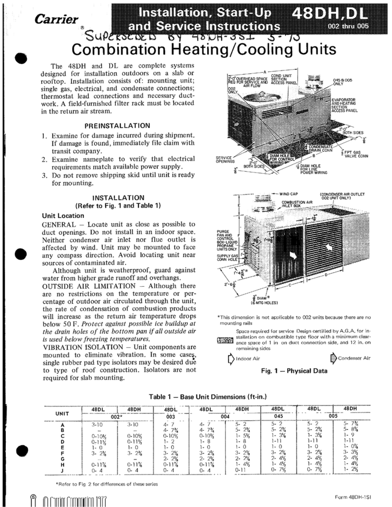 Carrier 48DL Dimensions and installation guide