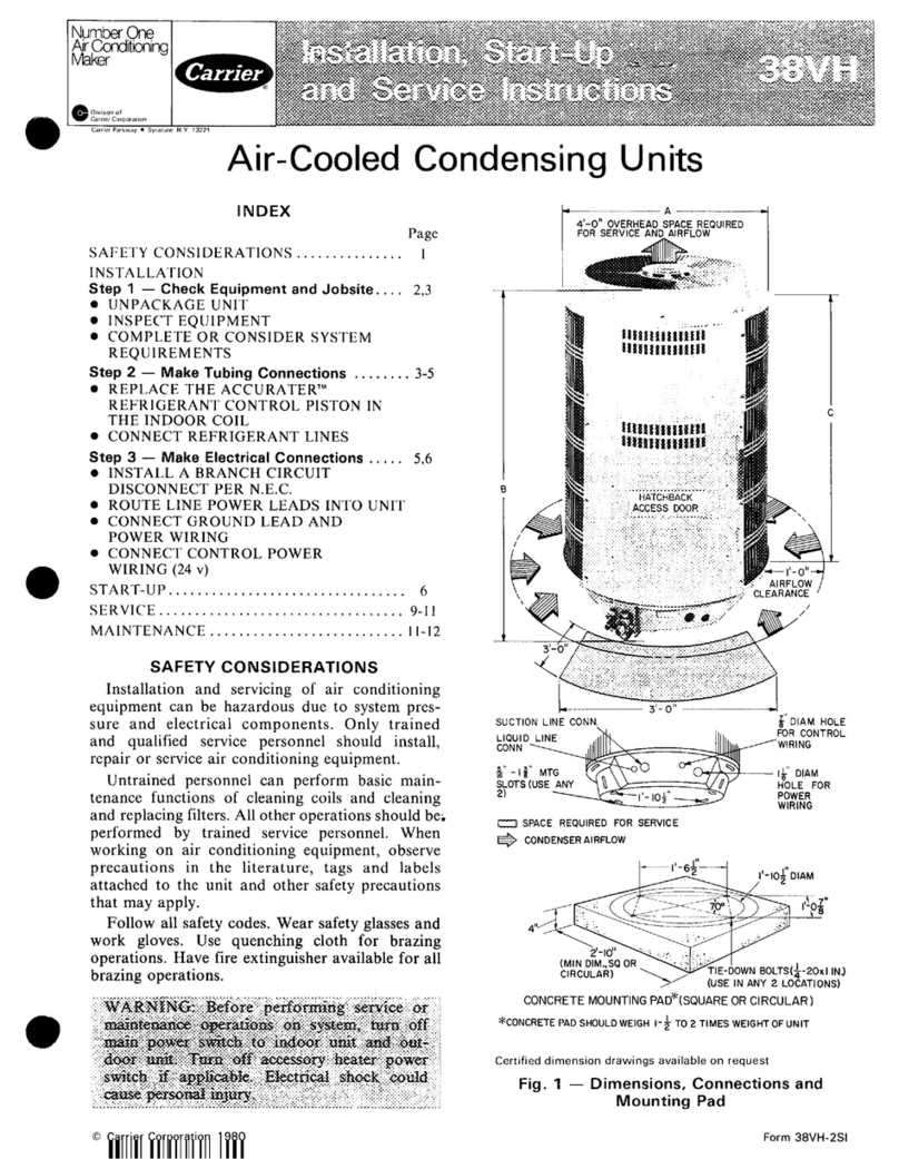 Carrier 38VH Installation, Start-Up and Service Instructions