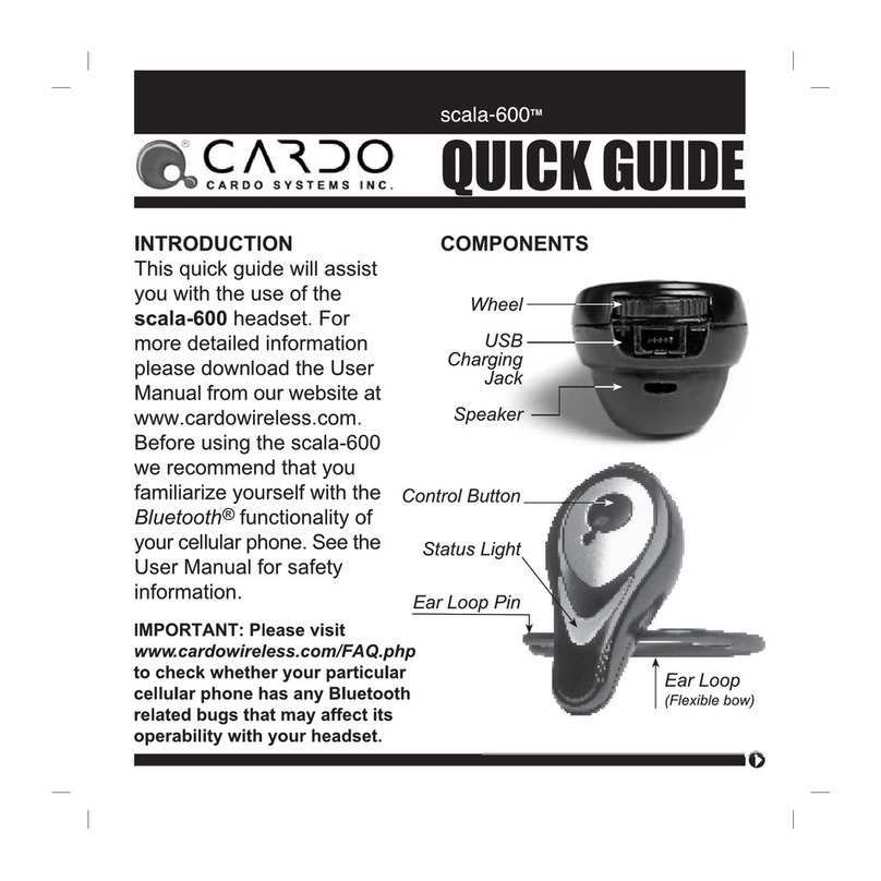 Cardo Systems Headset Scala 600 User manual