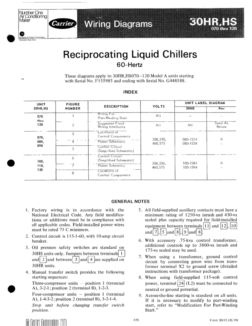 Carrier 30HR Series Wiring diagrams
