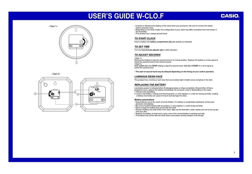 Casio Clock User manual